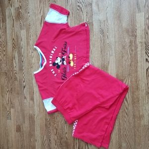 (2XL) Disney Mickey Mouse Lounge Pants & Cropped Top Combo 😍 Cotton 👍